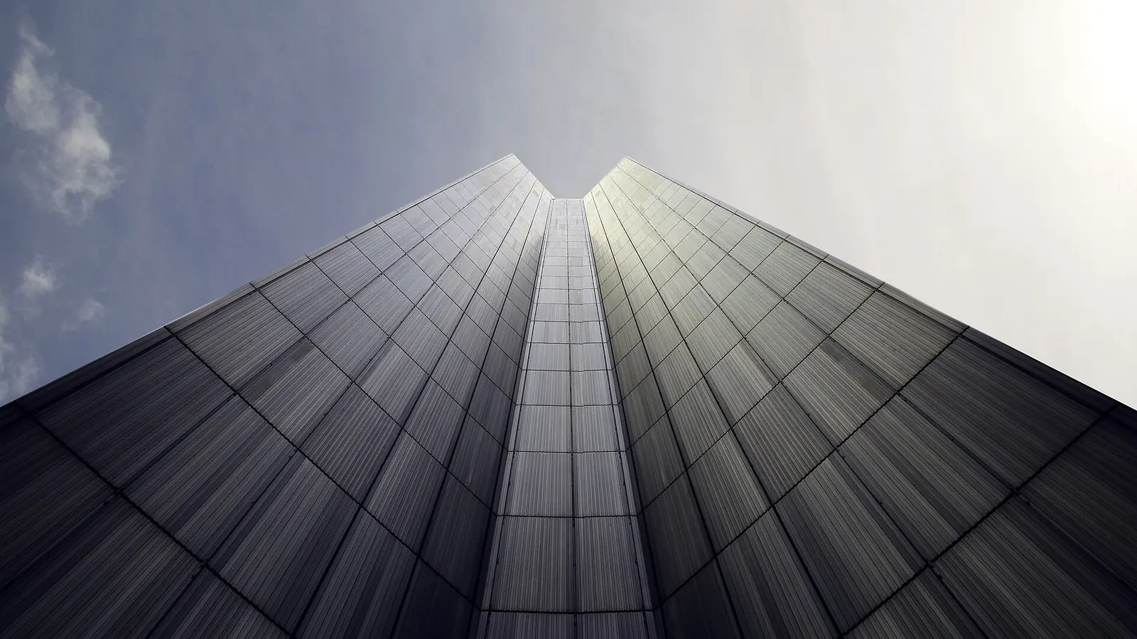 High-rise facade seen from below