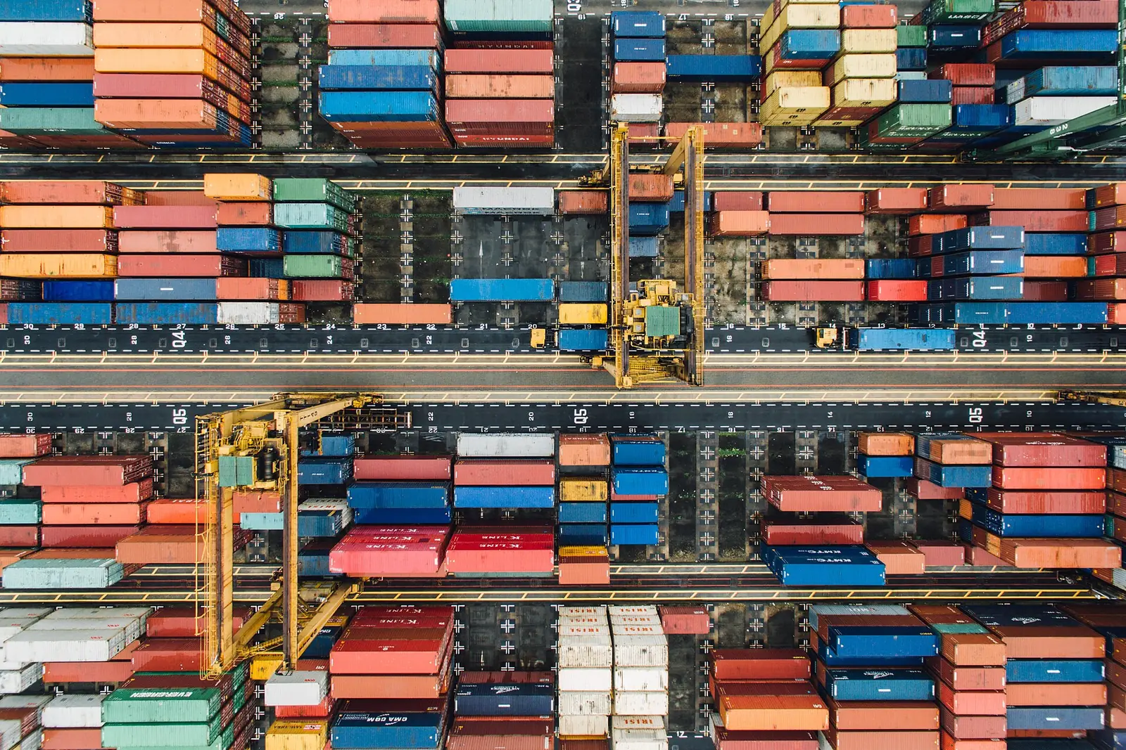 Container terminal seen from above