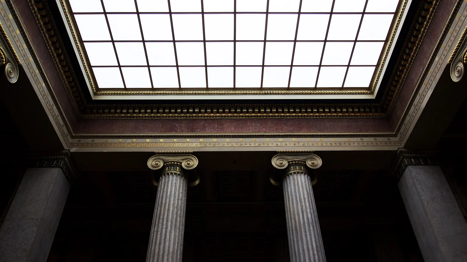 Colonnade inside a parliament building