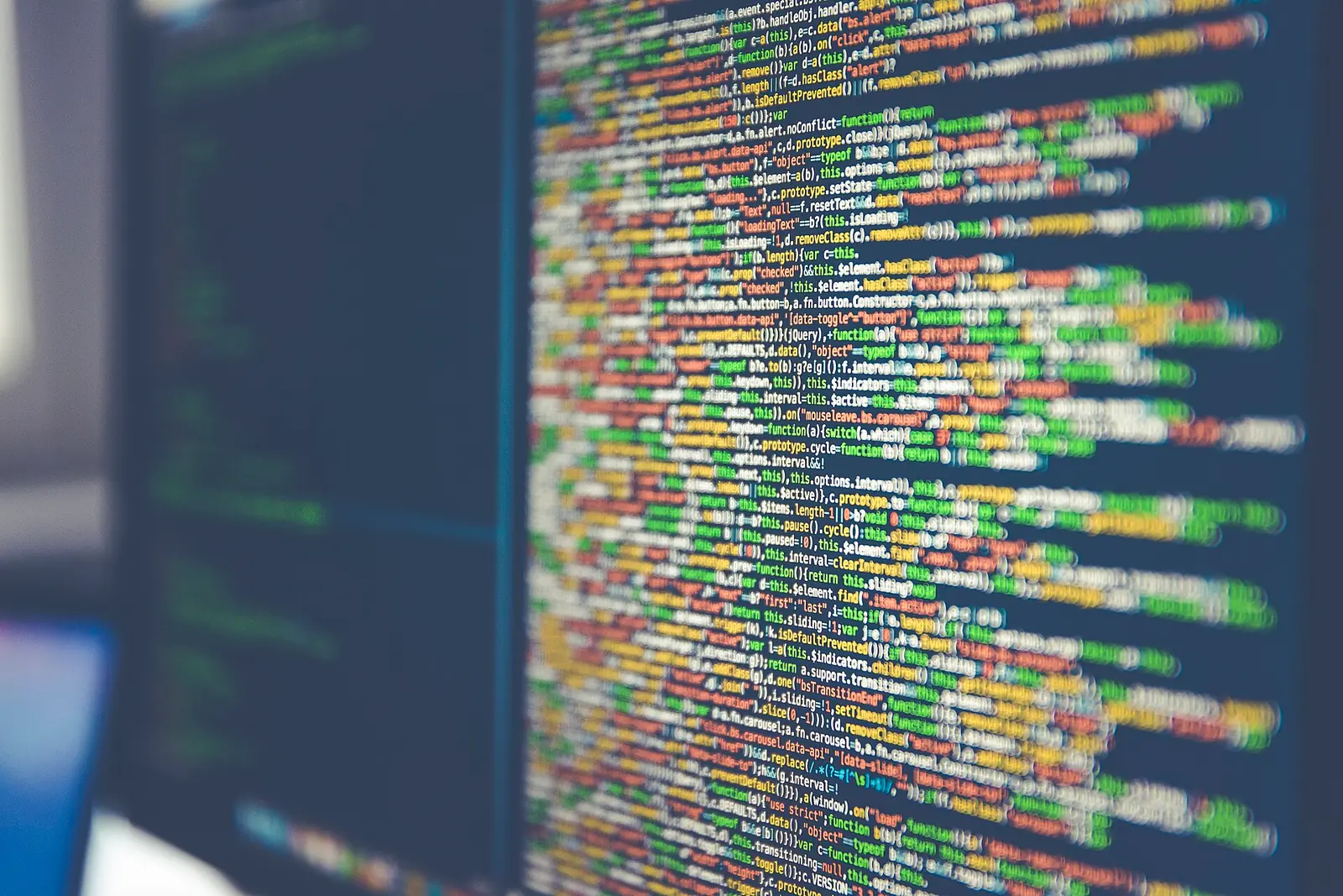 Source code on a screen